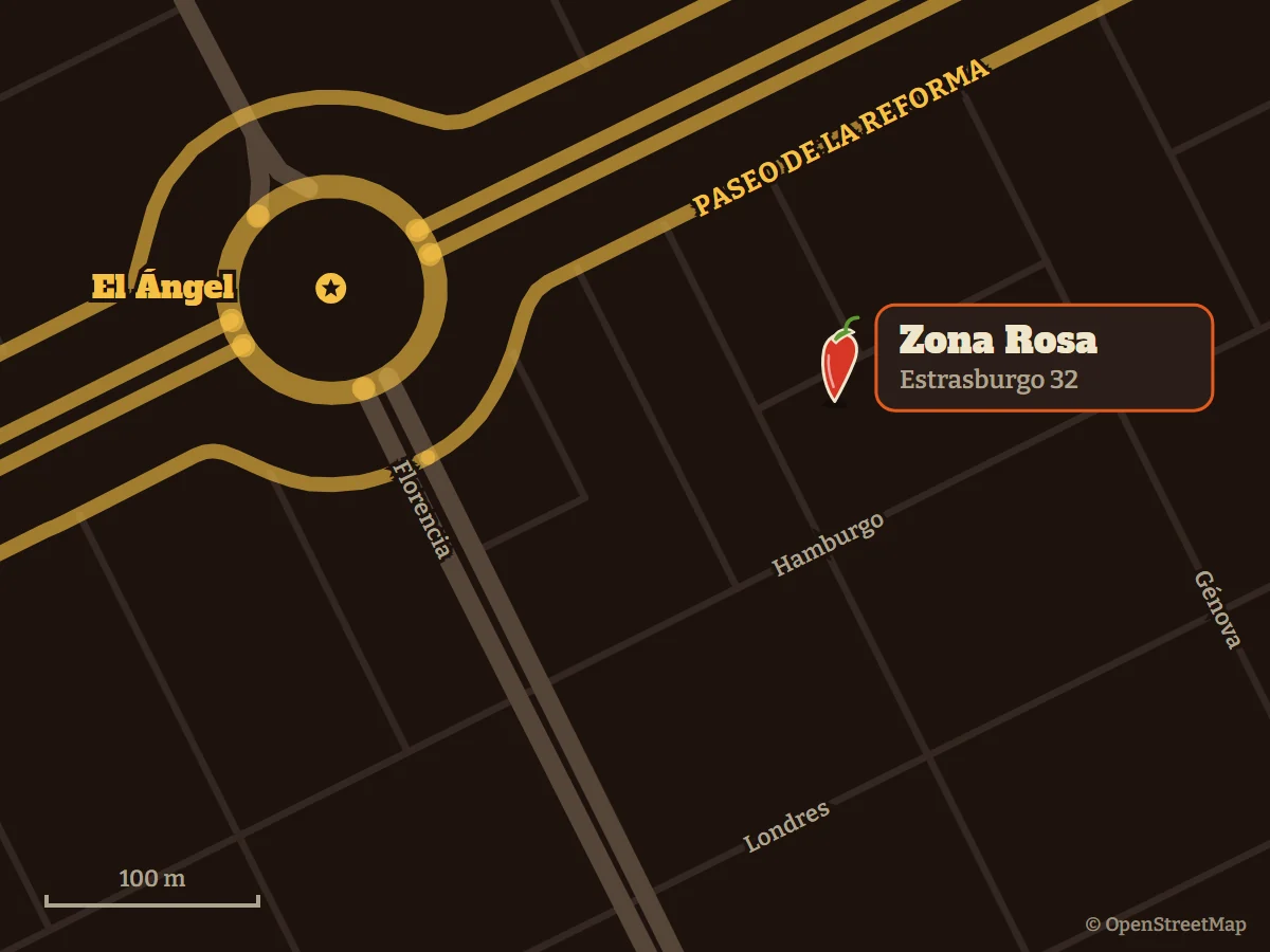 Mapa de Los Destacados Zona Rosa, Estrasburgo 32, cerca del Ángel de la Independencia