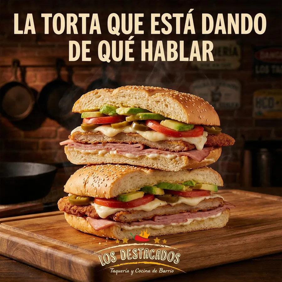 Torta de la taquería Los Destacados